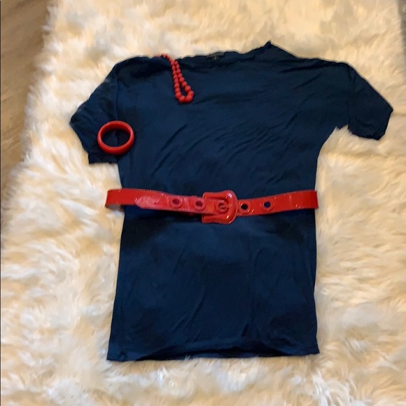 Forever 21 dark blue, longer length shirt. - Picture 2 of 4